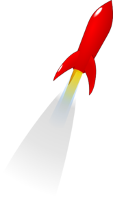 Launching Red Rocket Clip Art